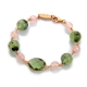 Bracciale quarzo rosa, quarzo  rutilato verde