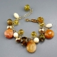 Bracciale  charms aragonite, agata stiata, citrino, osso﻿ di cammello