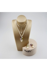 Parure labradorite, perle coltivate quarzi multicolor