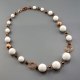 Collana Agata bianca, quarzo idrotermale brown