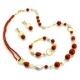 Chanel corallo bamboo red,  perle coltivate