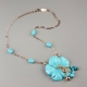 Collana pasta turchese 4 fiori