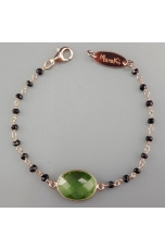 Bracciale spinello nero, ametista verde idrotermale