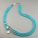 Chanel pasta turchese 6 mm, turchese Arizona, perle coltivate