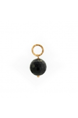 Ciondolo-orecchino agata nera 12 mm