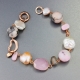 Bracciale perle coltivate, opale rosa