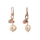 Orecchini perle coltivate, opale rosa, labradorite
