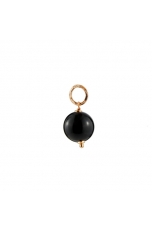 Ciondolo-orecchino agata nera liscia 12 mm