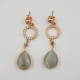 Orecchini zirconi,  labradorite bianca