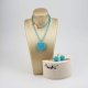 Parure Cuore pasta turchese 4 fiori