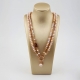 Collier regolabile perle coltivate Rosa glicine 45-90 cm