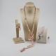 Collier regolabile perle coltivate Rosa glicine 45-90 cm