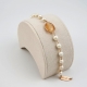 Bracciale perle coltivate, agata  salmone