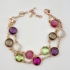Bracciale quarzi idrotermali multicolor