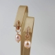Orecchini cerchietto zirconi,  perle coltivate rosa