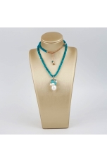 Collier giada verde acqua, perle coltivate