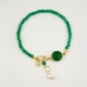 Bracciale agata verde smeraldo, perle coltivate