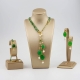 Parure Crisoprasio, perle coltivate