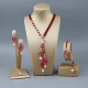 Parure agata ruby, giada rosa