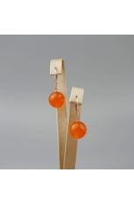 Orecchini agata arancione sfera 14 mm