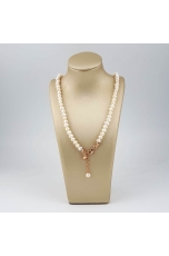 Collier perle coltivate semi round  6 mm