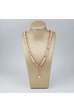 Collier perle coltivate semi round multicolor 6 mm