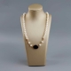 Collier perle coltivate, castone 18  per 13 mm agata nera