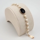 Bracciale perle coltivate, agata nera