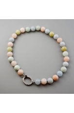 Collier acquamarina multicolor  14 mm lunghezza 50 cm