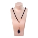 Collier Rugiada, rondelle e  goccia 24 per 15 mm  Agata nera