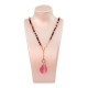 Collier Rugiada, Tormaline, goccia 24 per 15 mm agata rosa