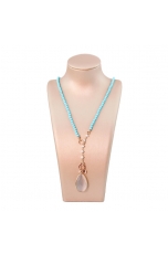 Collier Rugiada, Pasta turchese  4 fiori labradorite bianca
