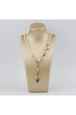 Collier Gioia, quarzo fragola, tormaline, perle coltivate