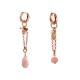 Orecchini opale rosa, tormaline, perle coltivate