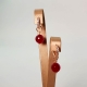 Cerchietti con zirconi,  agata ruby 10 mm
