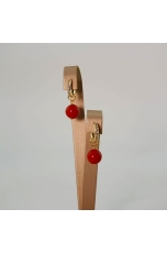 Cerchietti con zirconi,  bamboo rosso 10 mm