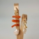 Orecchini fantasy corallo rosso sardo Perle coltivate