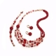 Parure Agata ruby, quarzo  muschiato rosso, giada cipria