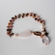  Bracciale a 2 fili rosarietto tormaline, quarzo rosa