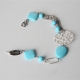 Bracciale  pasta turchese 4 fiori