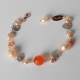 Bracciale  perle di fiume,agata arancione, labradorite