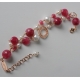 Bracciale a 2 fili, giada rosa, perle di fiume