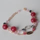 Bracciale a 2 fili, giada rosa, quarzo idrotermale