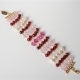 Bracciale a 5 fili Agata ruby, quarzo idrotermale  rosa, p.d.f.