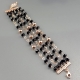 Bracciale a 5 fili, agata nera