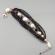 Bracciale agata nera, perle di fiume