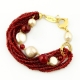 Bracciale agata ruby, perle di fiume