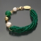 Bracciale agata verde smeraldo, q.citrino, perle di fiume