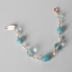 Bracciale amazzonite, ossidiana, perle di fiume