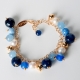 Bracciale charms, agata blu zaffiro, agata web